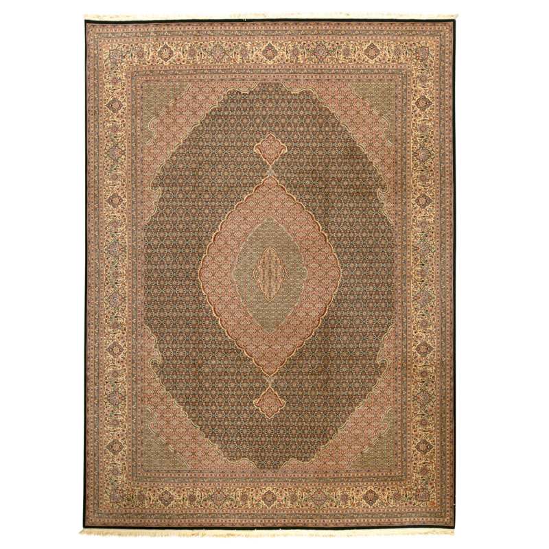 Tapis rectangulaire en laine noué à la main