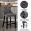 Tabouret de bar rembourré en velours avec dossier capitonné, chaises de bar, tabourets de bar, ensemble de 2-57946398