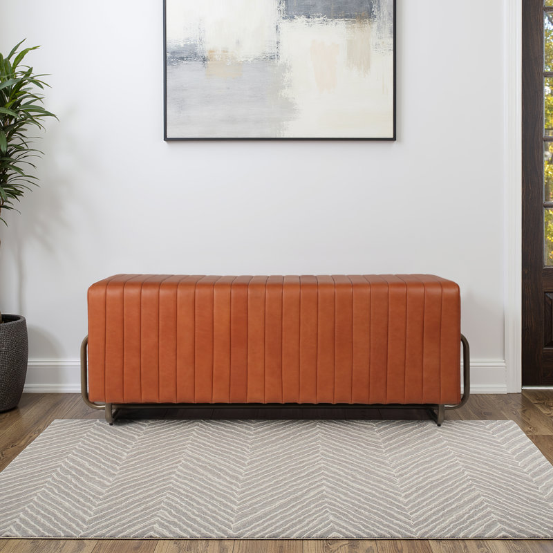 Bowen Felix 60" Genuine Leather Bench