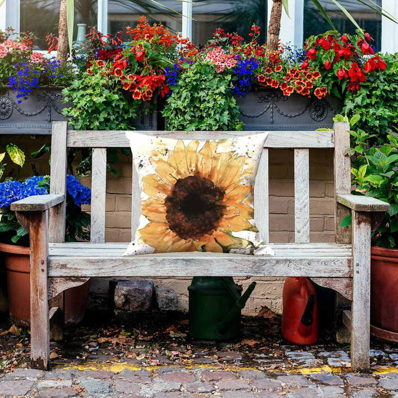 Big Sunflower - Double Sided Print Indoor Pillow - 16X16, 20" x 20", Pillow Cover Only - No Insert