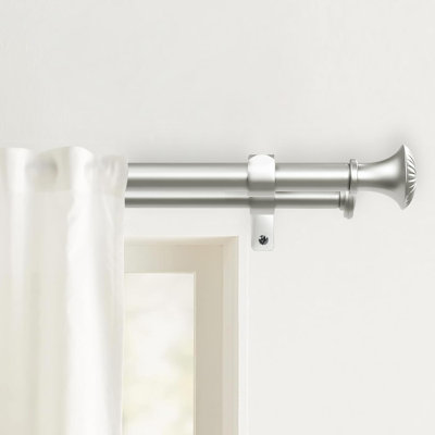 5/8" Diameter Telescoping Double Curtain Rod Set with Trumpet Finials