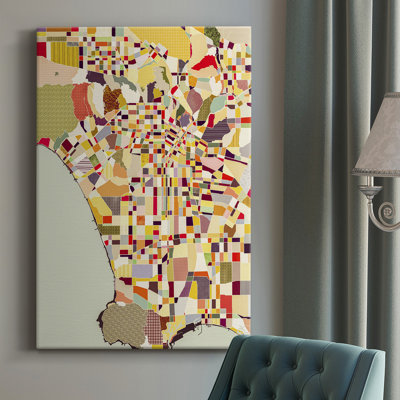 «Modern Los Angeles Map», impression sur toile tendue
