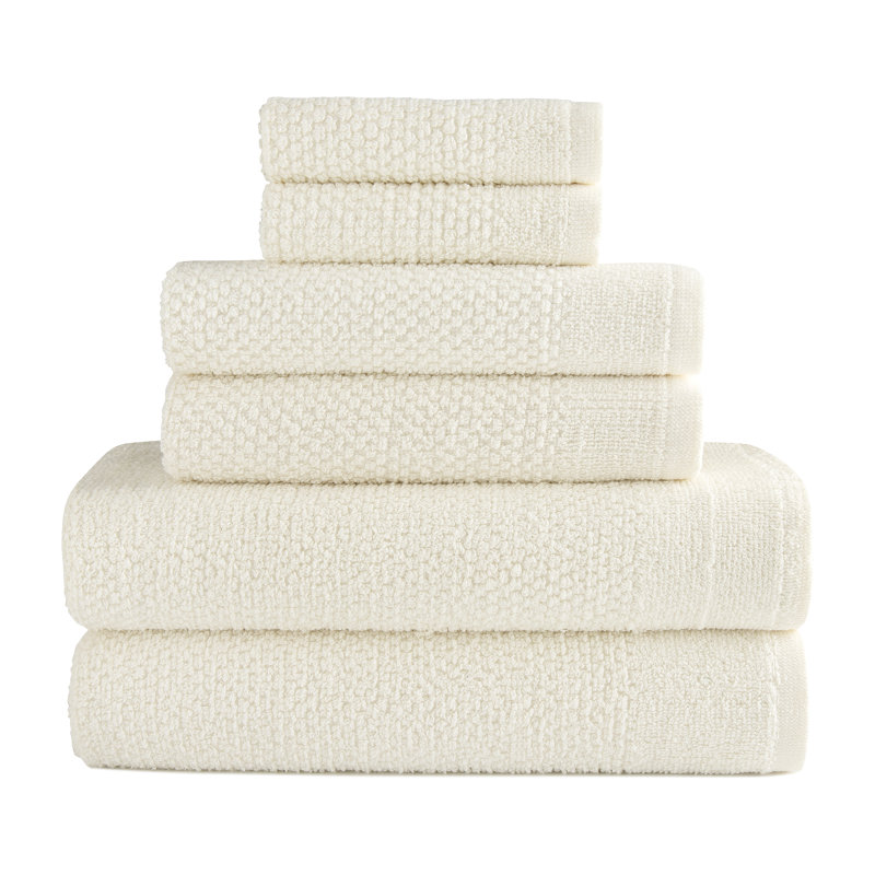 Ensemble de serviettes de bain en coton 6 pièces Dan River, Crème