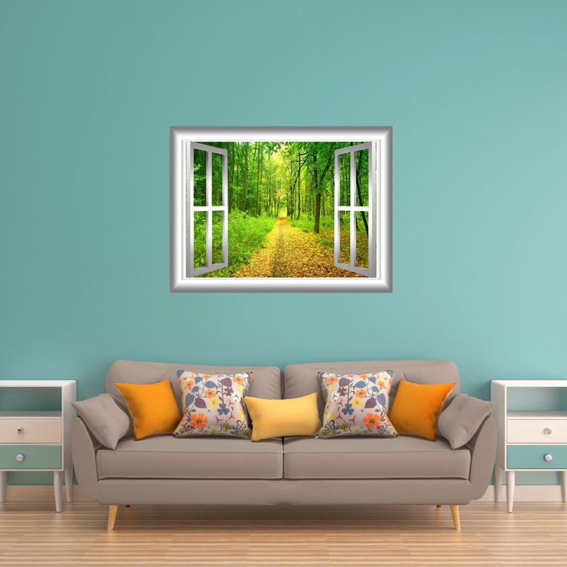 Décalcomanie murale forêt 3d, H 24 po x l 30 po x P 0,01 po