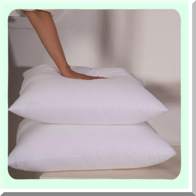 Cotton Comfort Square Pillow Insert - Sofa Couch Bedroom Cushion Form - Soft Decorative Throw Pillow Stuff - Cotton Cover - Square Cushion Insert