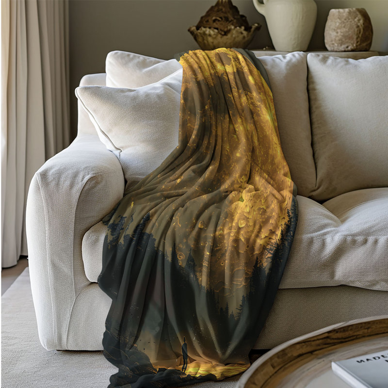 Beautiful Nightlit Night - 1 Pièce Sherpa Premium - Reproduction d'art luxueuse, Grand lit