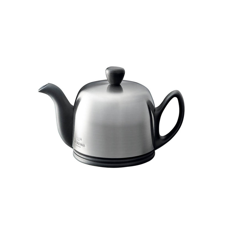 Salam Porcelain Teapot Set Teapot, 11.81 fl oz, Black/Silver