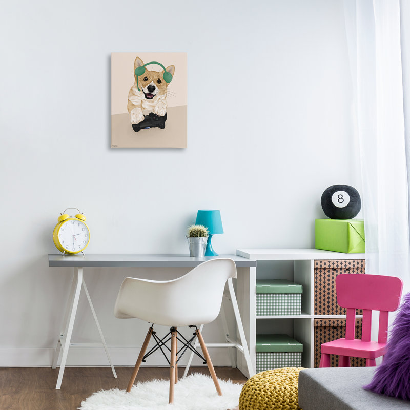 «Happy Gamer Dog» par Tara Royle, H 20 po x l 16 po