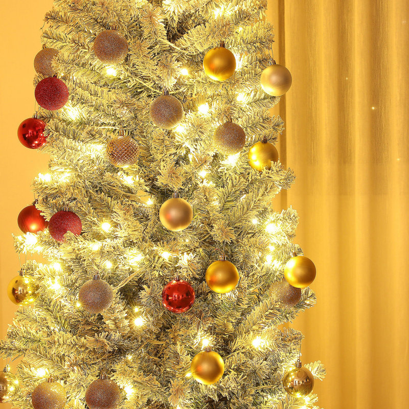 Arbre de Noël pré-éclairé 7,5 pi HOMcom, H 7,5 pi