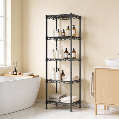 Étagère réglable en fil métallique de 15,8 po de largeur, tablette étroite pour salle de bain, salle de lavage, garde-manger