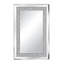 Miroir décoratif de 91 cm (36 po) avec cadre en verre biseauté argenté et faux cristal scintillant