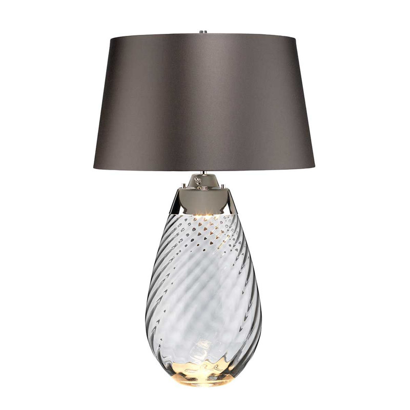Morrisdale Glass Table Lamp, Transparent, Black
