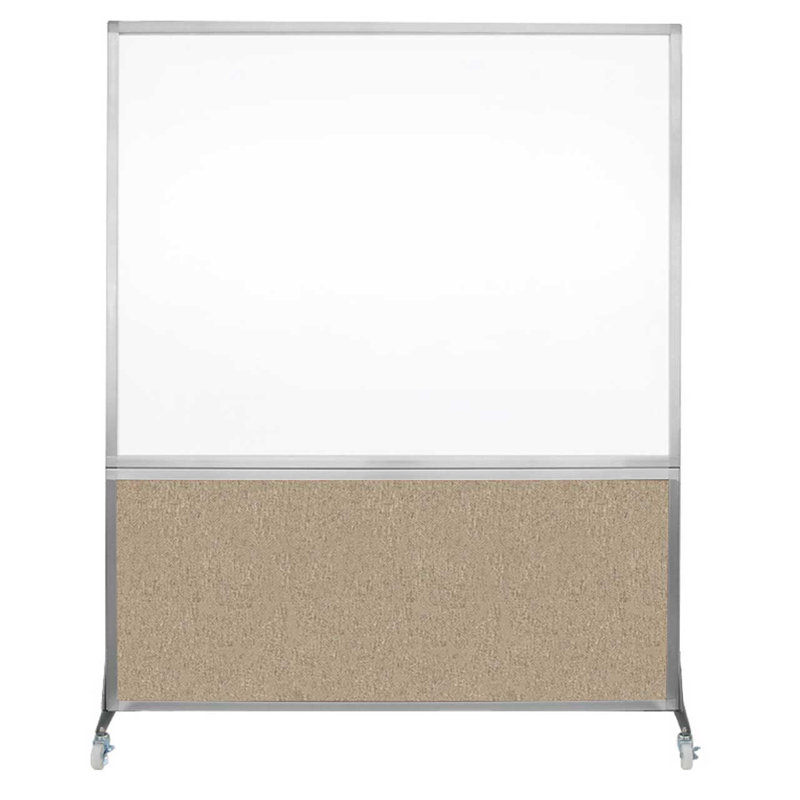 Tableau blanc mobile 6 'de haut DivideWrite, Seigle, H 72 po x l 60 po, Argent