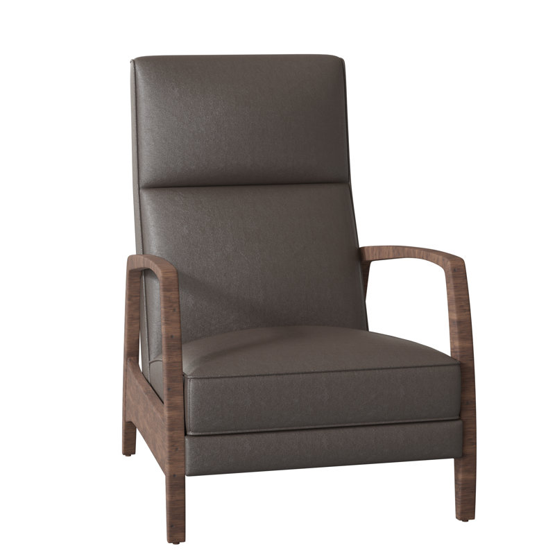 Ansleigh 28.25" Wide Genuine Leather Manual Standard Recliner, Tobacco, 1181 Pearl