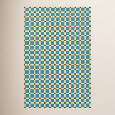 Icon Blue Geometric Outdoor Rug