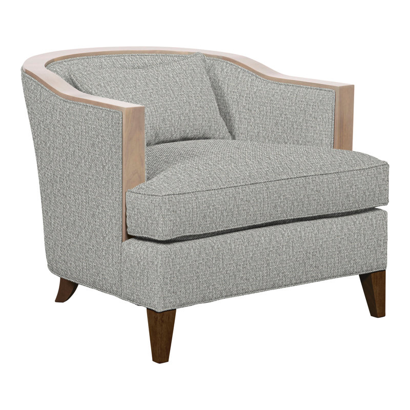 Thom Filicia Home Upholstered Barrel Chair, Havana, Tarbee Dove Polyester Blend