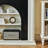 Beige + Black Solid Wood Freestanding Fireplace