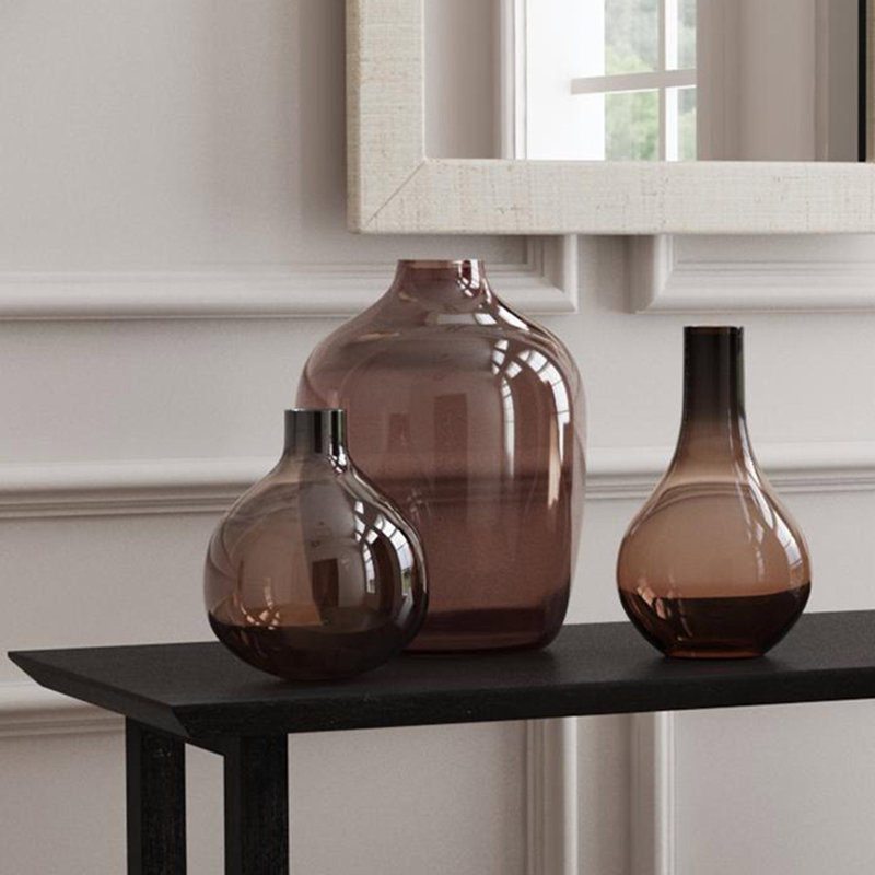 Tergel Tapered 7.5" Handblown Glass Vase, Plum