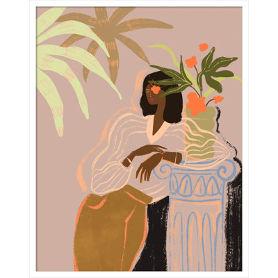 Lady in Waiting by Arty Guava Wood Framed Wall Art Print