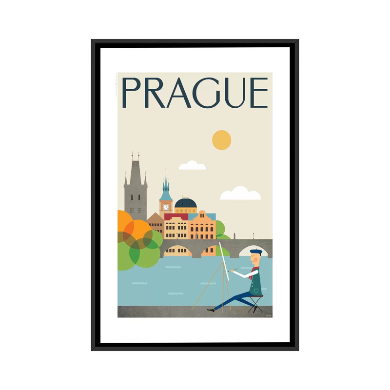 Tomas Design " Prague " by TomasDesign, 26" H x 18" W x 1.5" D, Black Framed Canvas