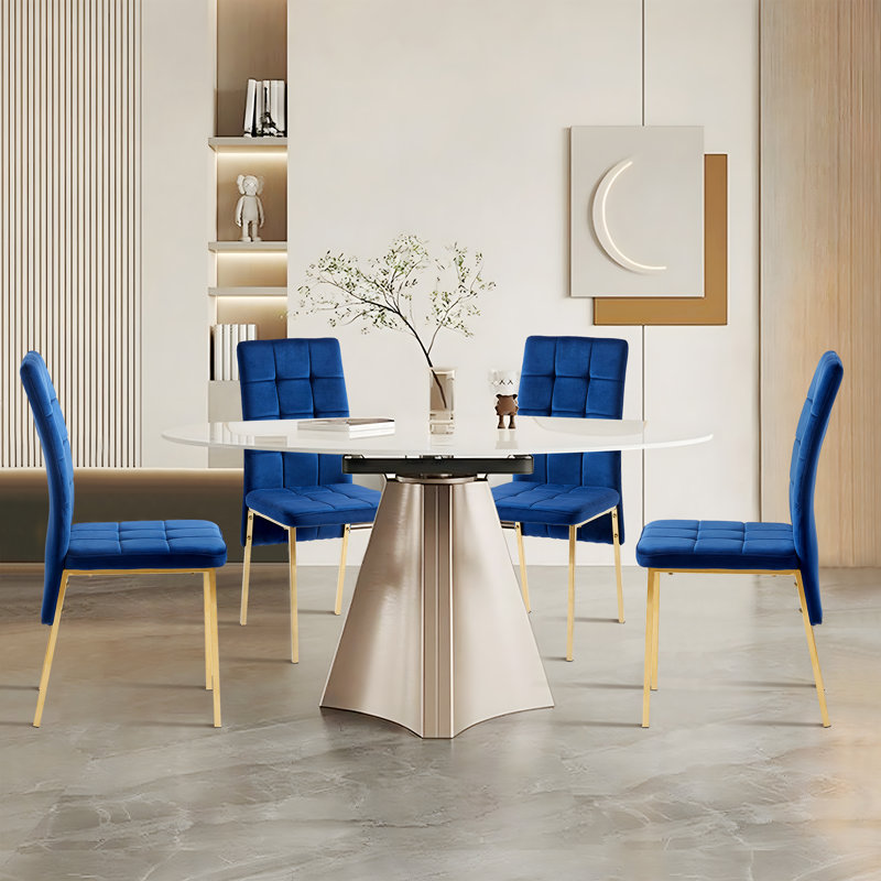 Chaise d'appoint Laoise, Bleu, Or
