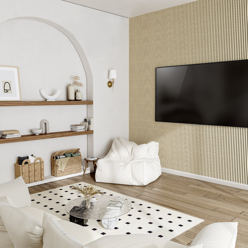  Panneaux muraux décoratifs 3D, H 47,2 po x l 23,6 po, Bois naturel