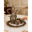 Service à thé vintage rétro avec 6 tasses et plateau de service, ensemble de cafetière en alliage de zinc avec relief exquis, service à thé rétro décoratif pour la décoration intérieure et les fêtes