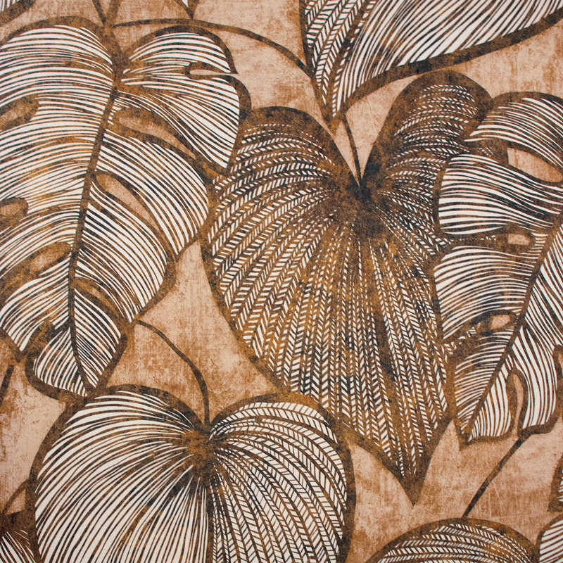Julie Feels Home Collection Glitter/Shimmer Large Monstera Leaf Wallpaper Roll, Bronze Peach
