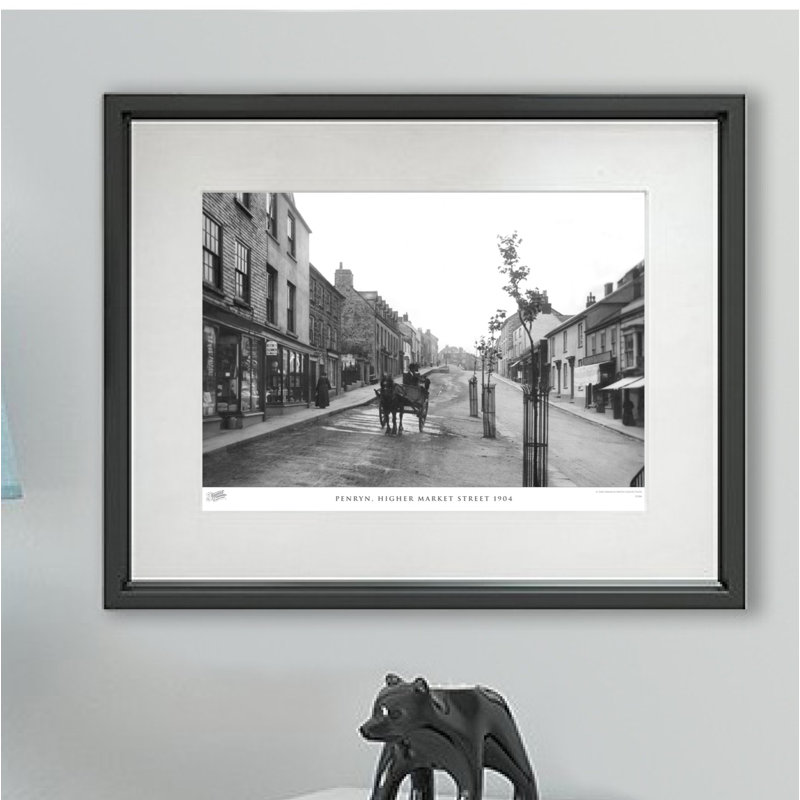 Penryn, Higher Market Street 1904 - Single Picture Frame Print, 28cm H x 36cm W x 2.3cm D