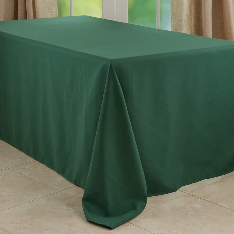 Daisylynn Rectangular Polyester Tablecloth, 156" L x 90" W, Jasper Green