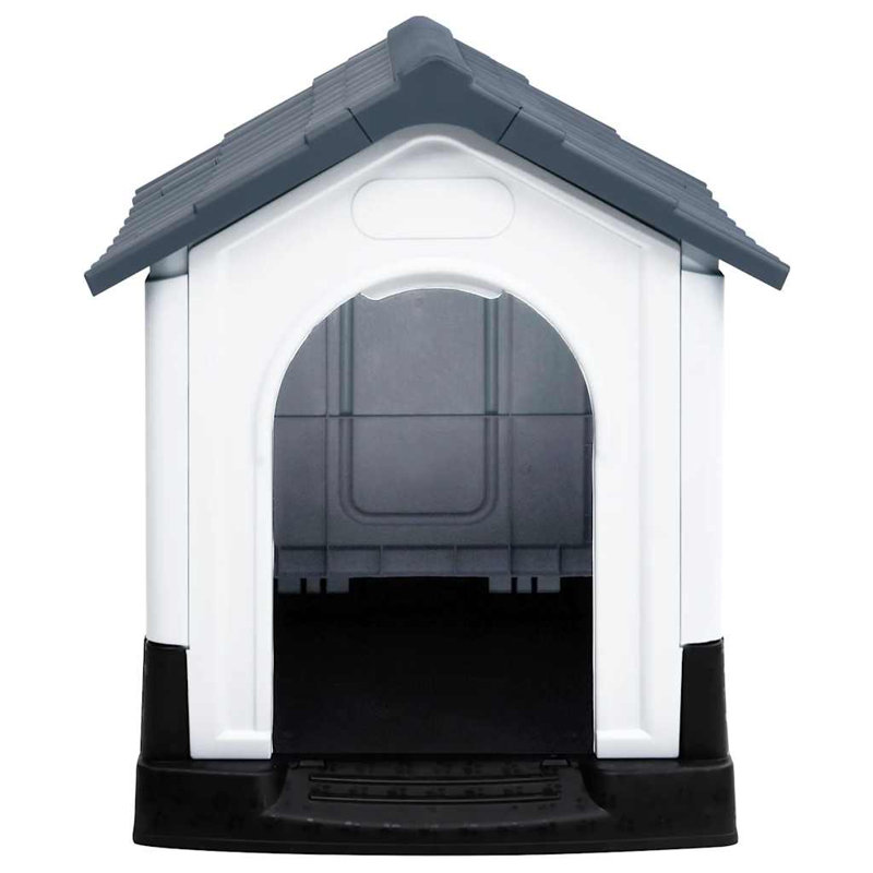 Niche pour chien en polypropylène durable, gris, blanc et noir vidaXL, Gris / blanc