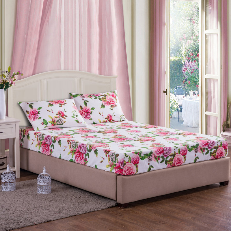 Floral Microfiber Sheet Set, Full/Double