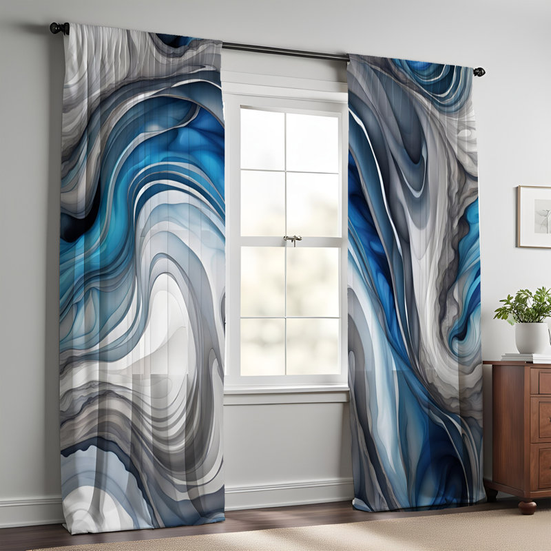 Paire de rideaux semi-transparents en polyester Efsun, L 40 po x L 82 po