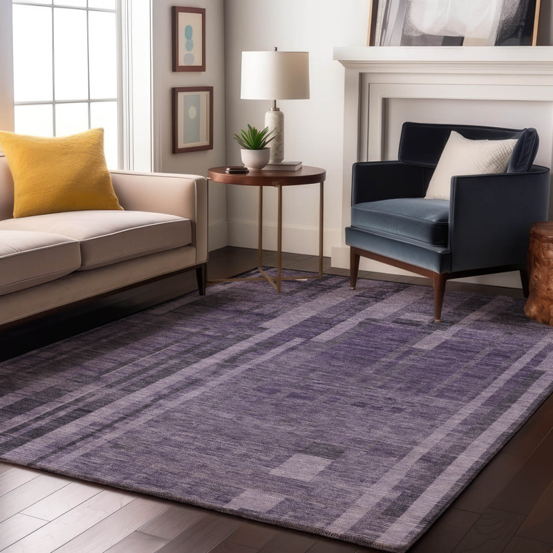 Premium Machine Washable Emerson AMF1063 Striped Rug, Rectangle 10' x 14'