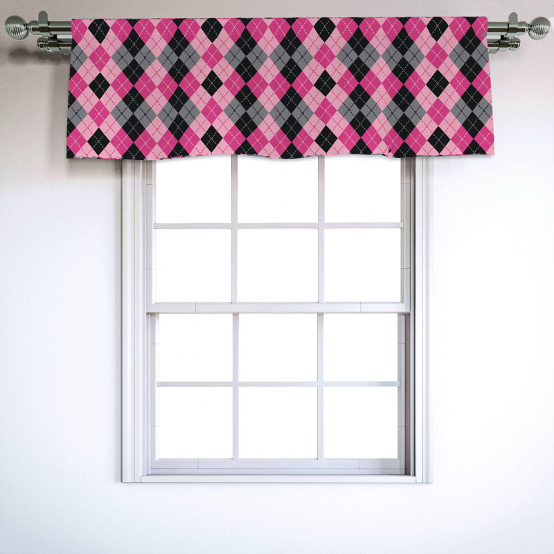 Sateen Geometric Ruffled Window Valance