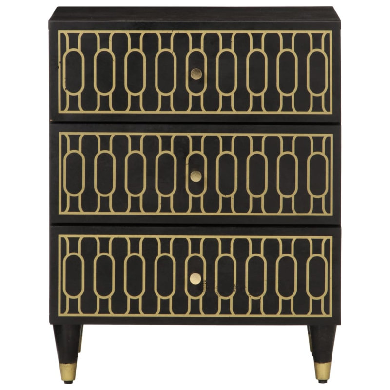 50 cm W Bedside Table, Black