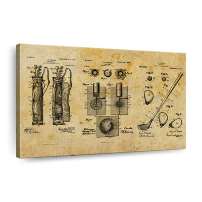Ensemble de golf brevet sur toile