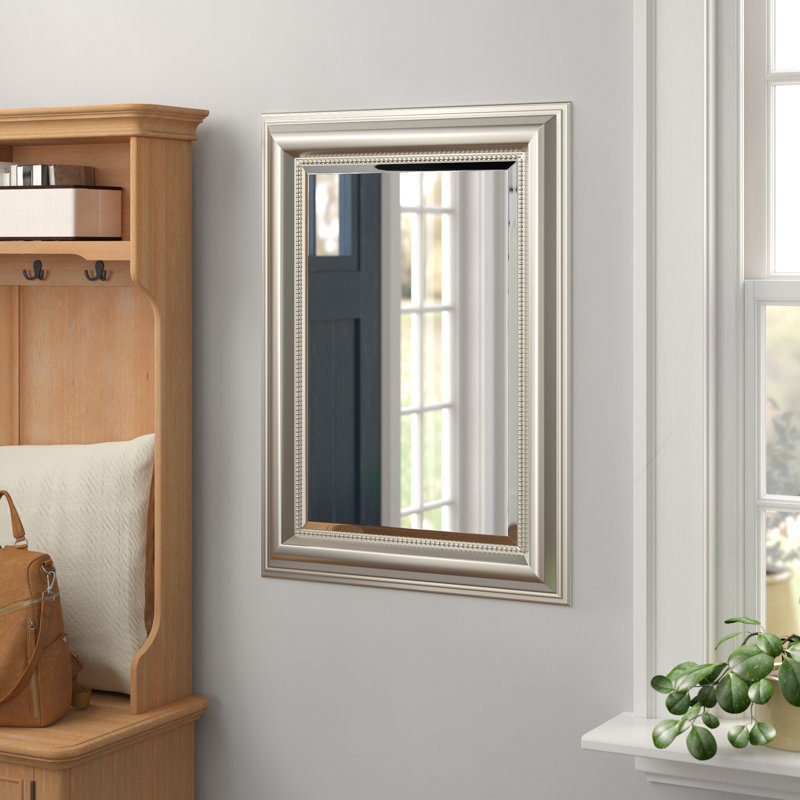 Painesville Solid Wood Rectangle Wall Mirror