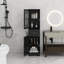 Armoire de rangement autoportante avec tiroir et portes, porte en acrylique, tablette réglable-1016573356