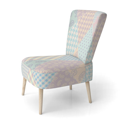 Chaise d'appoint rembourrée en velours multicolore