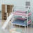 House-Shaped  Bunk Bed with Slide and Storage Staircase-1931042023