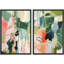 «Pastel Watercolor Green», 2 pièces sur toile-99016122-99016121