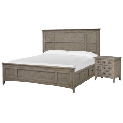 Queen Panel Storage Bed With Nightstand