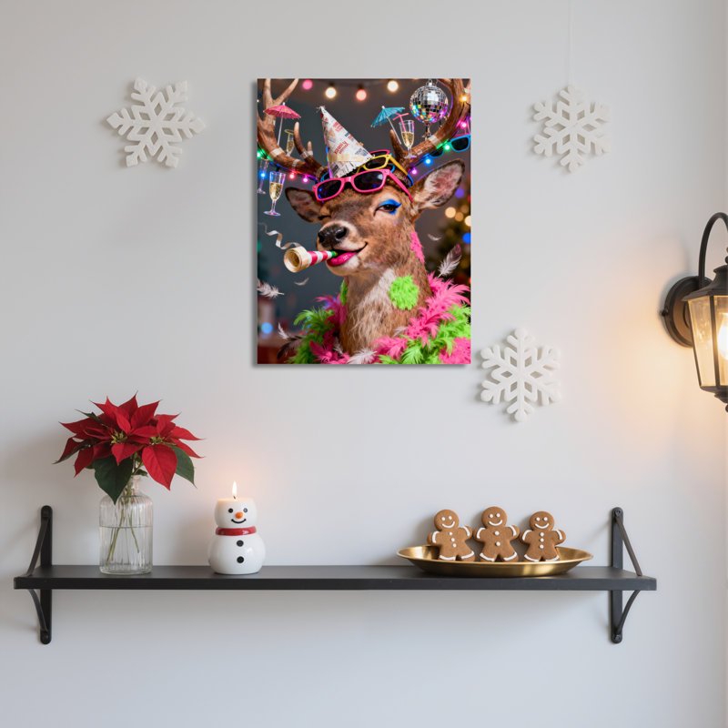 Art mural sur toile, fête des cerfs, H 36 po x l 24 po