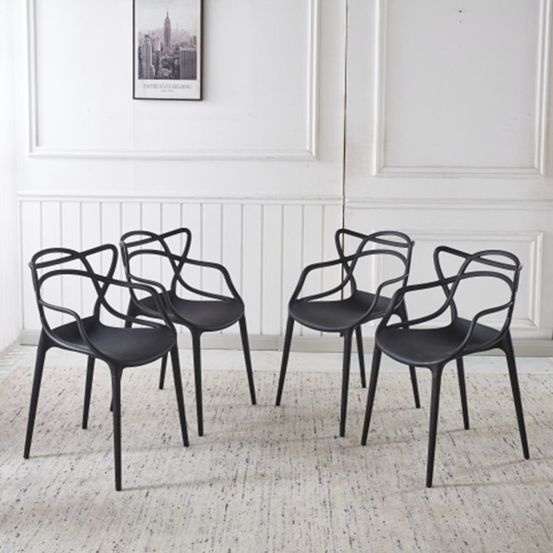 Chaise de salle à manger en plastique, Noir