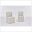 Chaise de salle à manger rembourrée en lin sans accoudoirs avec roulettes et espace de rangement, ensemble de 2, beige