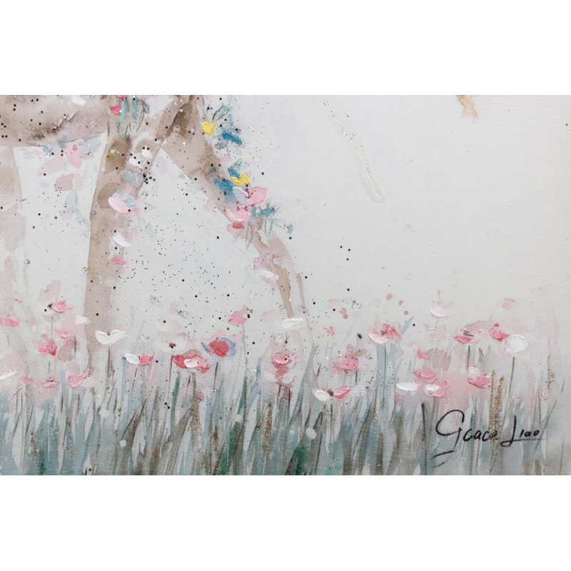 Hand -painted giraffe princess acrylic painting