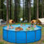 Piscine hors-sol ronde en métal de 15 pi x 48 po, bleu, convenant à une utilisation dans la cour extérieure, structure de piscine seulement.