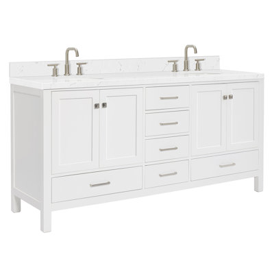 Xairexis 72.25'' Double Bathroom Vanity with Top -  Everly Quinn, DD87EA3D972E4C8594C840999F093375