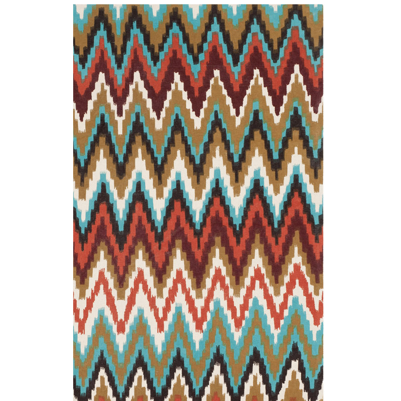Sonny Cedar Brook Hand Loomed Cotton Chevron Rug, Rectangle 3' x 5'